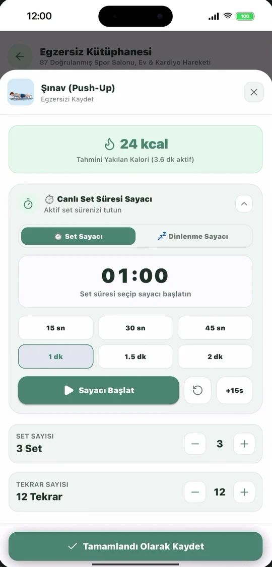 Canlı set sayacı ekranı